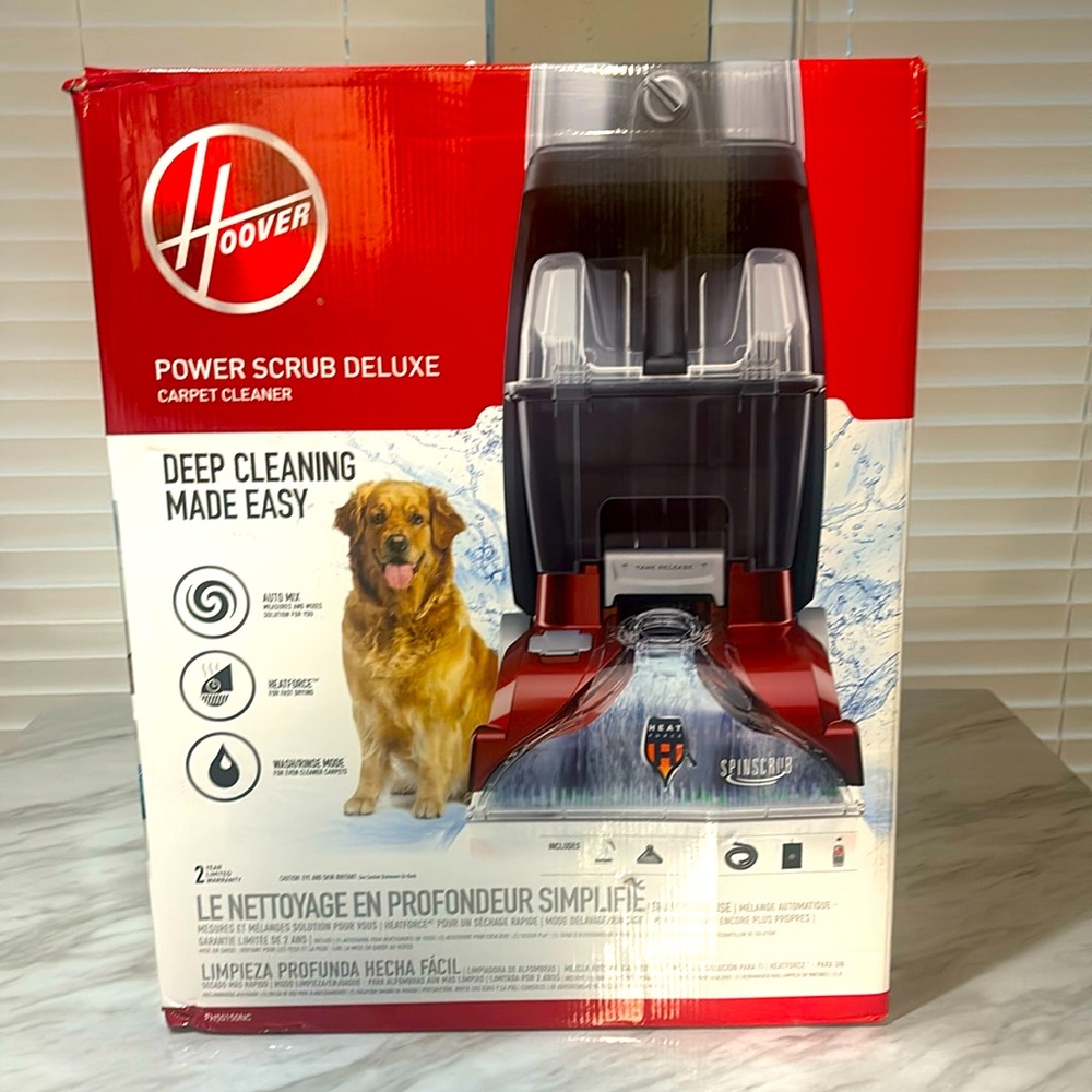 Hoover power scrub deluxe carpet cleaner , brand new on box FH50150NC